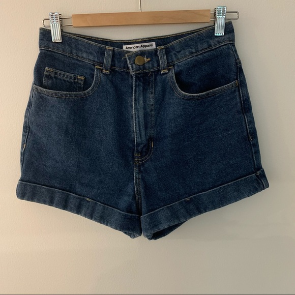 American Apparel // High Waisted Jean Shorts 27